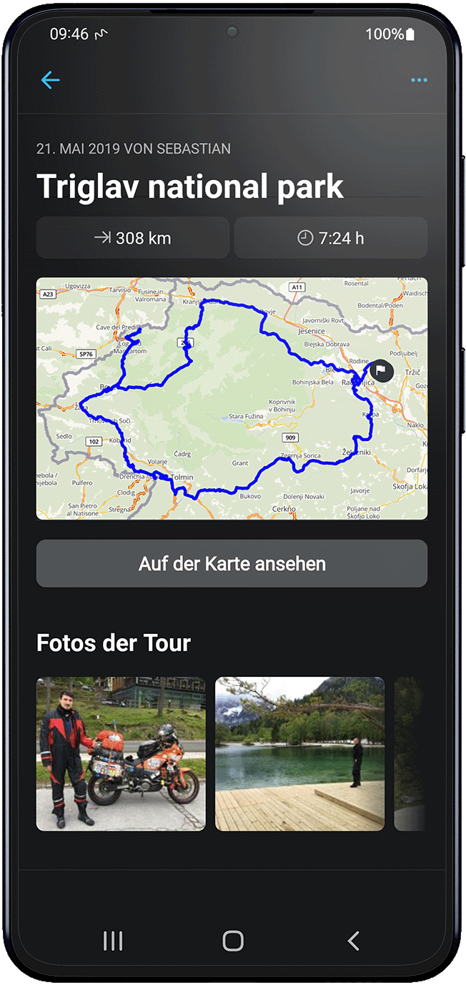 revive android calimoto tour planning and route creation displayed on Android and iOS devices using mockups