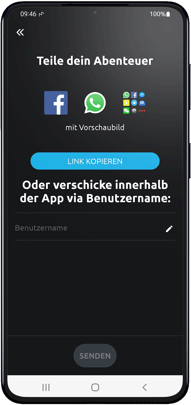 share android calimoto tour planning and route creation displayed on Android and iOS devices using mockups