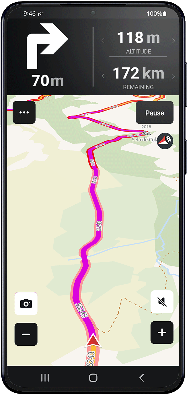 ride android calimoto tour planning and route creation displayed on Android and iOS devices using mockups