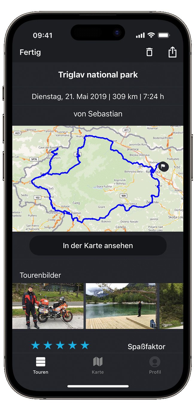 inspire ios calimoto tour planning and route creation displayed on Android and iOS devices using mockups