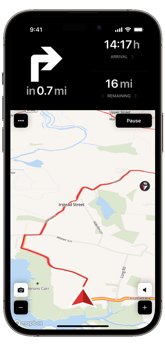 ride ios calimoto tour planning and route creation displayed on Android and iOS devices using mockups
