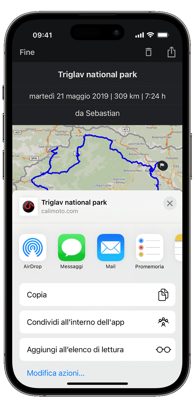 share ios calimoto tour planning and route creation displayed on Android and iOS devices using mockups